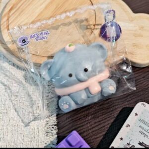 Cu6 Milky Mist Blue Scarf Elephant Squishy